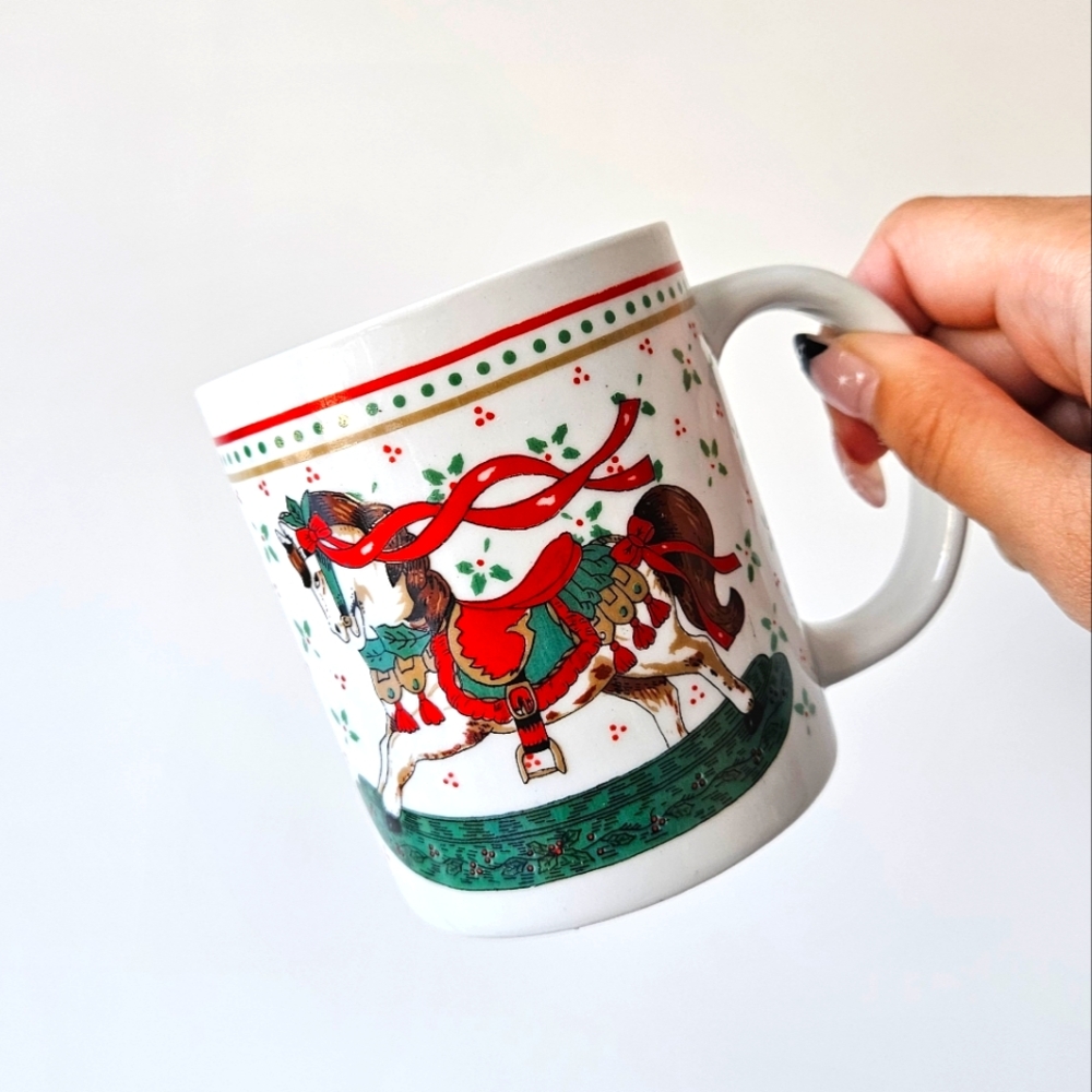 Vintage Christmas Rocking Horse Mug - Picture 1 of 3